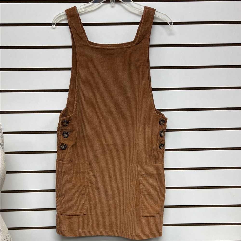 She and Sky Tan Corduroy Pinafore Dress